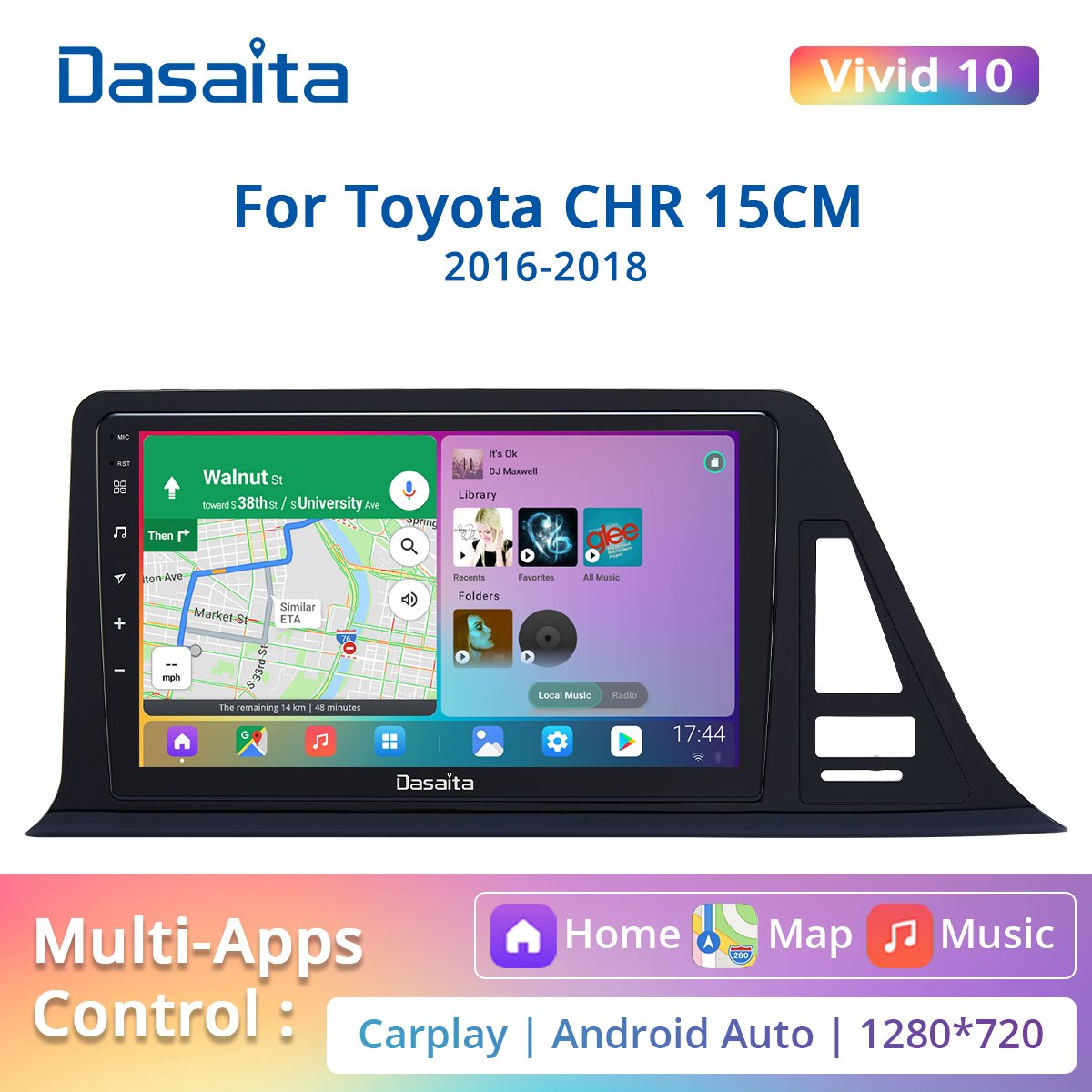 Dasaita For Toyota CHR 15CM CHR Europe version (15CM height) Android 10 car radio bluetooth Navigation 4G RAM 64G ROM IPS DSP