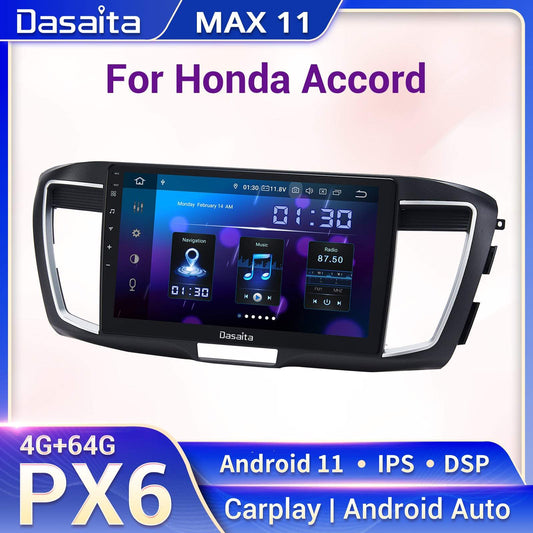 Dasaita MAX11 Honda Accord 2013 2014 2015 2016 2017 Car Stereo 10.2 Inch Carplay Android Auto PX6 4G+64G Android11 1280*720 DSP AHD Radio