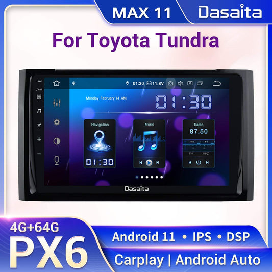 Dasaita MAX11 Toyota Tundra 2014 2015 2016 2017 2018 Car Stereo 9 Inch Carplay Android Auto PX6 4G+64G Android11 1280*720 DSP AHD Radio