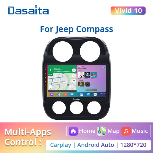 Dasaita Vivid For Jeep Compass 2017 2018 2019 Car Radio Multimedia android Car audio Apple Carplay Android Auto GPS DPS 1280*720