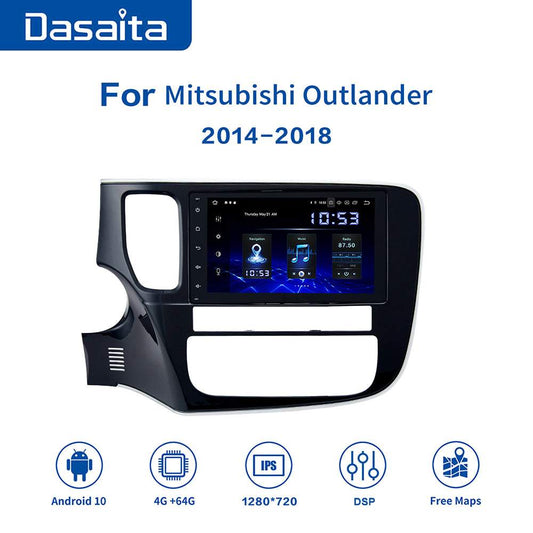 Dasaita MAX10 Mitsubishi Outlander 2014 2015 2016 2017 Car Stereo 8 Inch Carplay Android Auto PX6 4G+64G Android10 1024*600 DSP AHD Radio