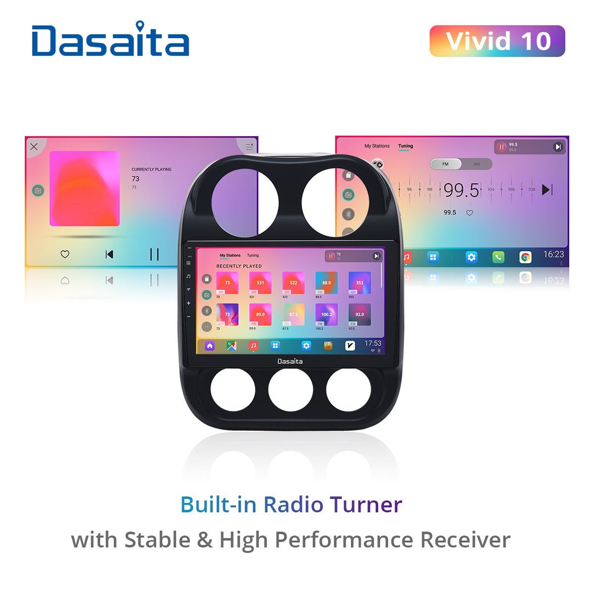 Dasaita Vivid For Jeep Compass 2017 2018 2019 Car Radio Multimedia android Car audio Apple Carplay Android Auto GPS DPS 1280*720