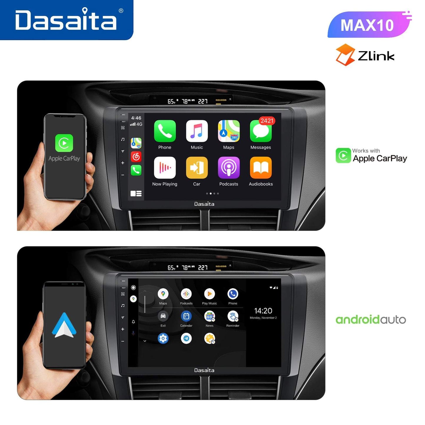 Dasaita MAX10 Subaru Forester 3 Impreza 2007 2008 2009 2010 2011 2012 Car Stereo 9 Inch Carplay Android Auto PX6 4G+64G Android10 1280*720 DSP Radio