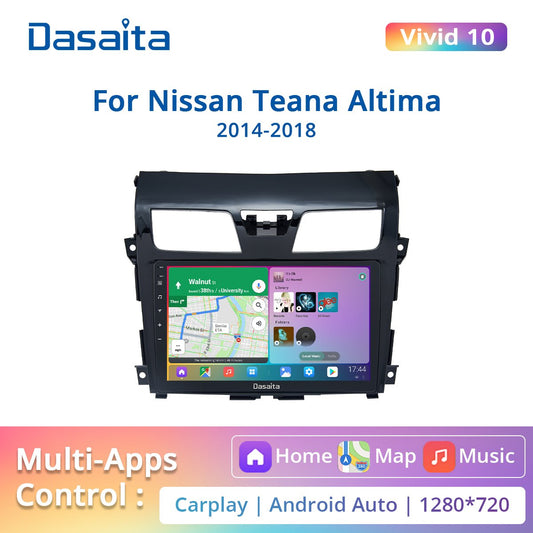 Dasaita Vivid for Nissan Teana Altima Radio 2013 2014 2015 Car Radio Android Auto Carplay Multimedia Video 10.2" Touch Screen