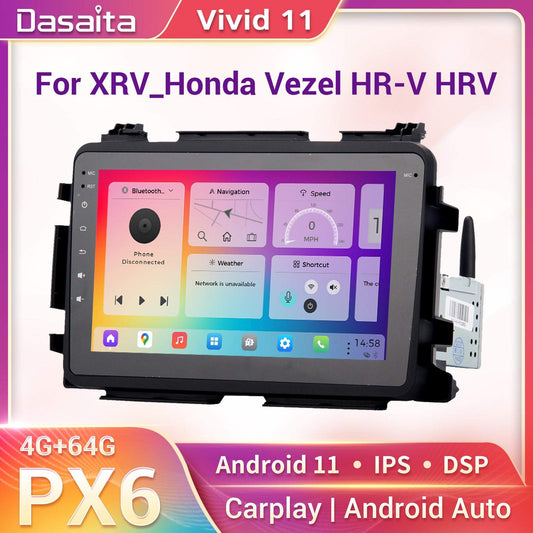 Dasaita Vivid11 Honda Vezel HR-V HRV 2013 2014 2015 2016 2017 2018 2019 Car Stereo 9" Carplay Android Auto PX6 4G+64G Android11 1280*720 DSP Radio