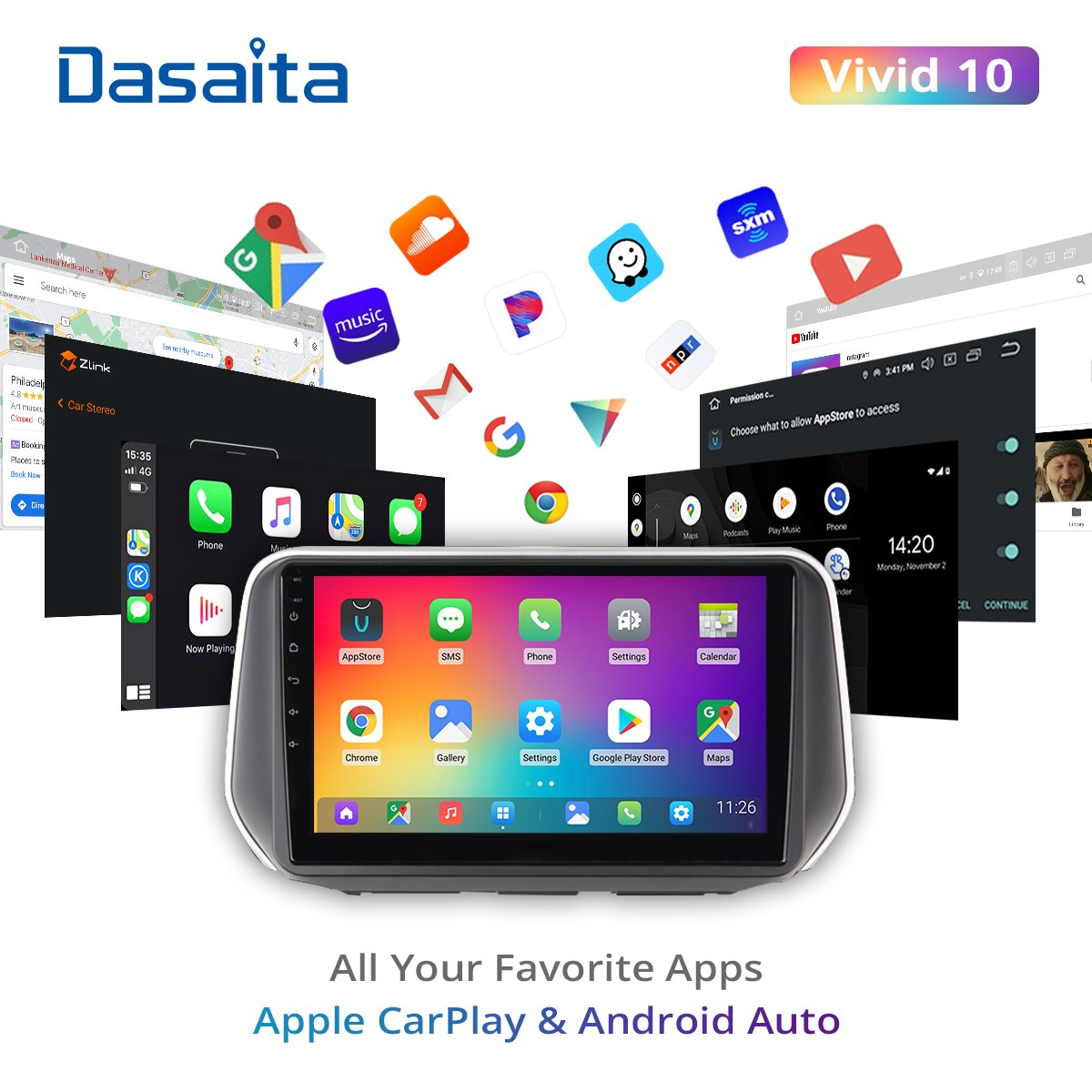 Dasaita Vivid For Hyundai Santa Fe IX45 2018 2019 2020 Car stereo 1 din android Multimedia 9" IPS Touch Screen Navigation GPS