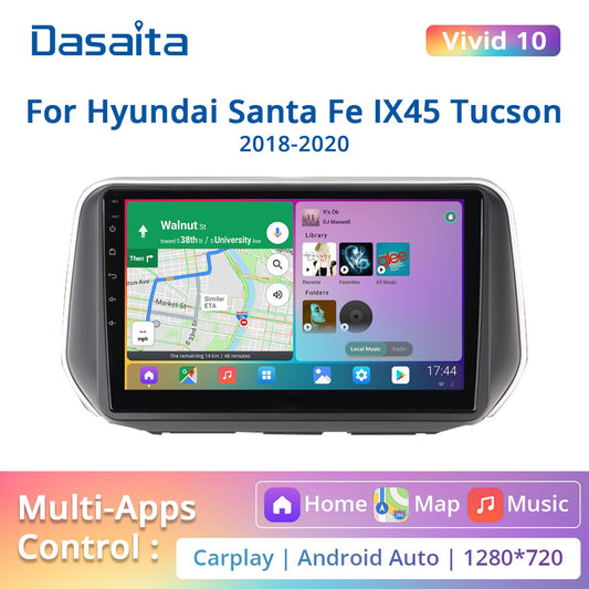 Dasaita Vivid For Hyundai Santa Fe IX45 2018 2019 2020 Car stereo 1 din android Multimedia 9" IPS Touch Screen Navigation GPS