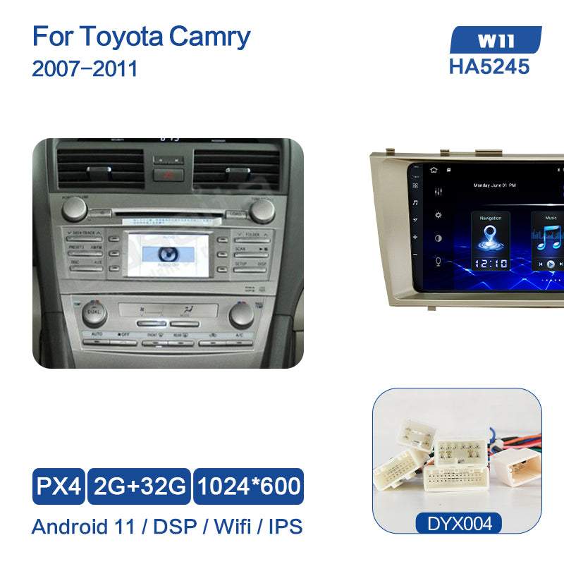 Dasaita (Outlets) W11 Toyota Camry 2007 2008 2009 2010 2011 Car Stereo 9 Inch PX4 2G+32G Android11 1024*600 DSP AHD Radio