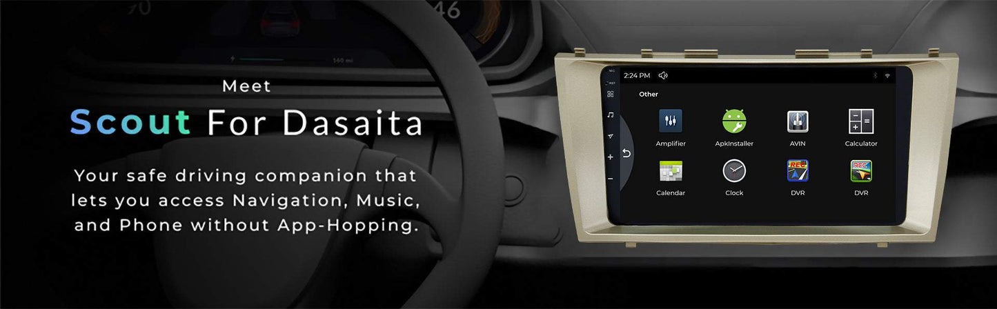 Dasaita Scout10 Toyota Camry 2007 2008 2009 2010 2011 Car Stereo 9 Inch Carplay Android Auto PX6 4G+64G Android10 1280*720 DSP AHD Radio