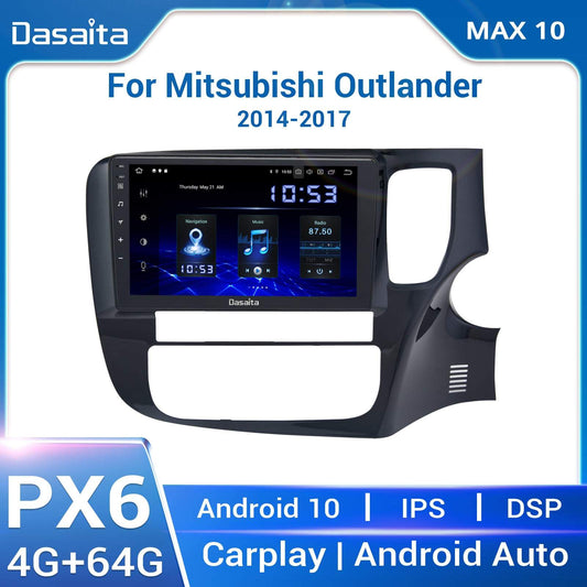 Dasaita MAX10 Mitsubishi Outlander 2014 2015 2016 2017 Car Stereo 9 Inch Carplay Android Auto PX6 4G+64G Android10 1280*720 DSP AHD Radio