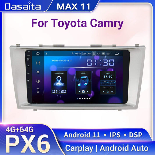 Dasaita MAX10/MAX11 Toyota Camry 2007 2008 2009 2010 2011 Car Stereo 9 Inch Carplay Android Auto PX6 4G+64G Android10/Android11 1280*720 DSP AHD Radio