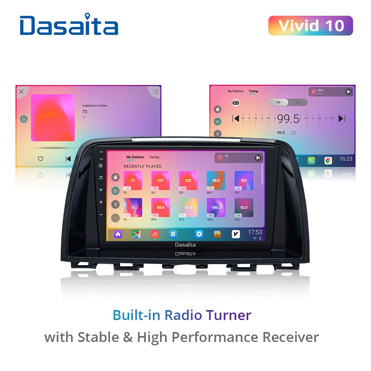 Dasaita 9" Android 10 Car Radio 1 Din GPS Navigation Multimedia Video Player with DSP Carplay for Mazda 6 Atenza 2013 2014 2015