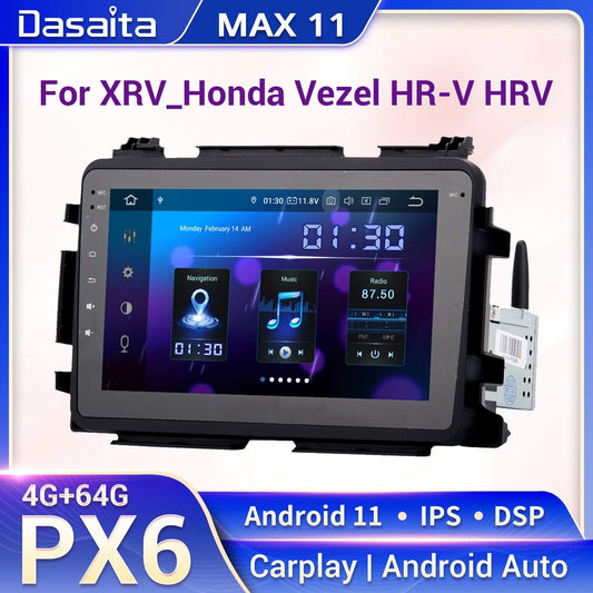 Dasaita MAX11 Honda Vezel HRV 2013 2014 2015 2016 2017 2018 2019 Car Stereo 9 Inch Carplay Android Auto PX6 4G+64G Android11 1280*720 DSP Radio
