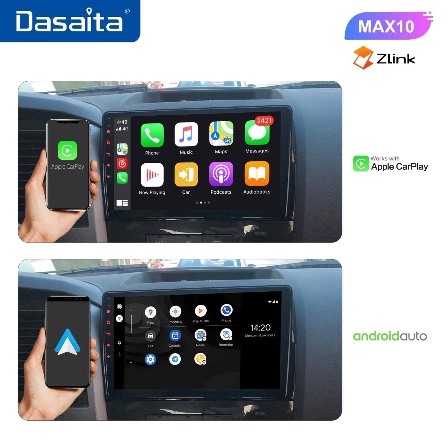 Dasaita MAX11 Toyota Tundra Sequoia Car Stereo 10.2 Inch Carplay Android Auto PX6 4G+64G Android11 1280*720 DSP AHD Radio