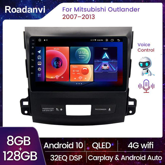 Roadanvi F10 for Mitsubishi Outlander 2007 2008 2009 2010 2011 2012 2013 Car GPS Navigation AI Voice Control Apple Carplay Android Auto 8G 128G DSP Stereo