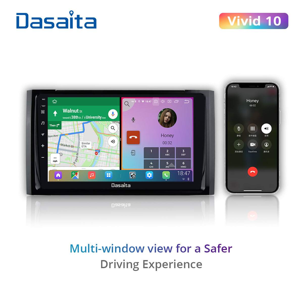 Dasaita Vivid11 Toyota Tundra 2014 2015 2016 2017 2018 Car Stereo 9 Inch Carplay Android Auto PX6 4G+64G Android11 1280*720 DSP AHD Radio