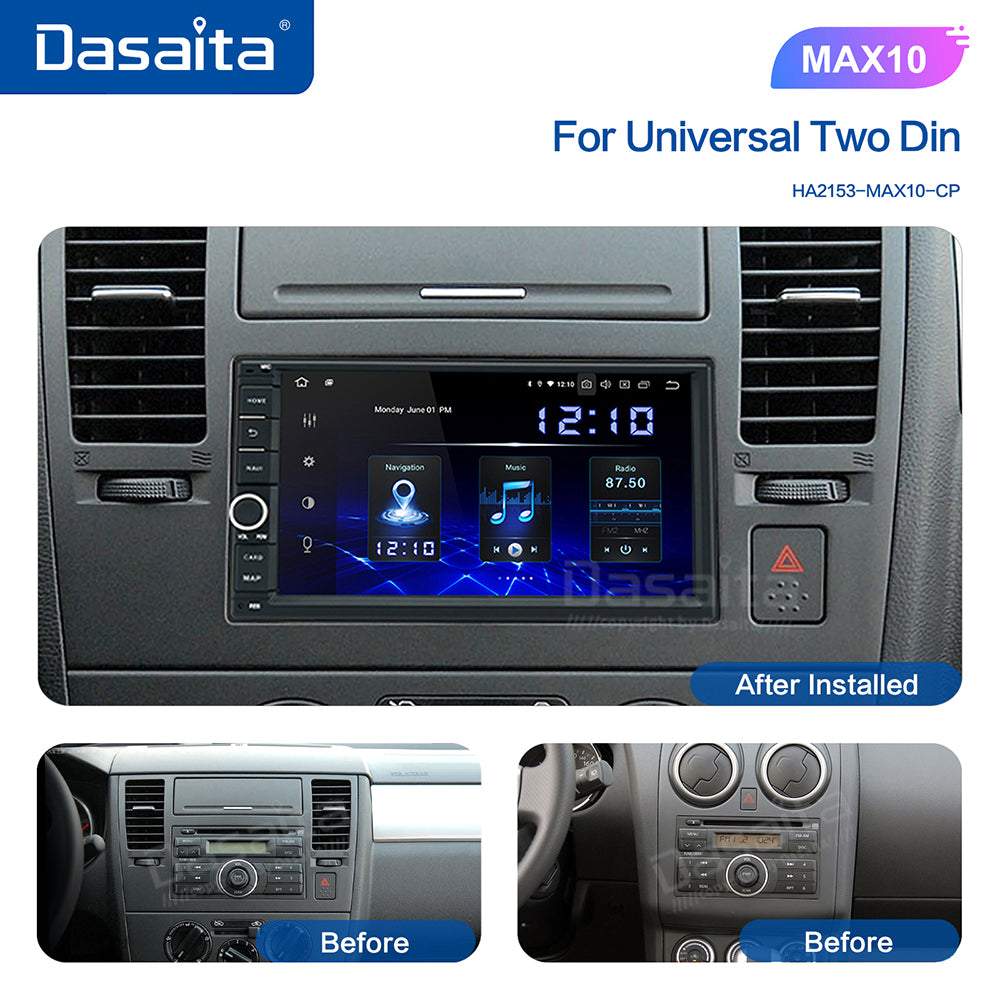 Dasaita MAX11 Universal Double Din Car Stereo 7 Inch Carplay Android Auto PX6 4G+64G Android11 1024*600 DSP AHD Radio