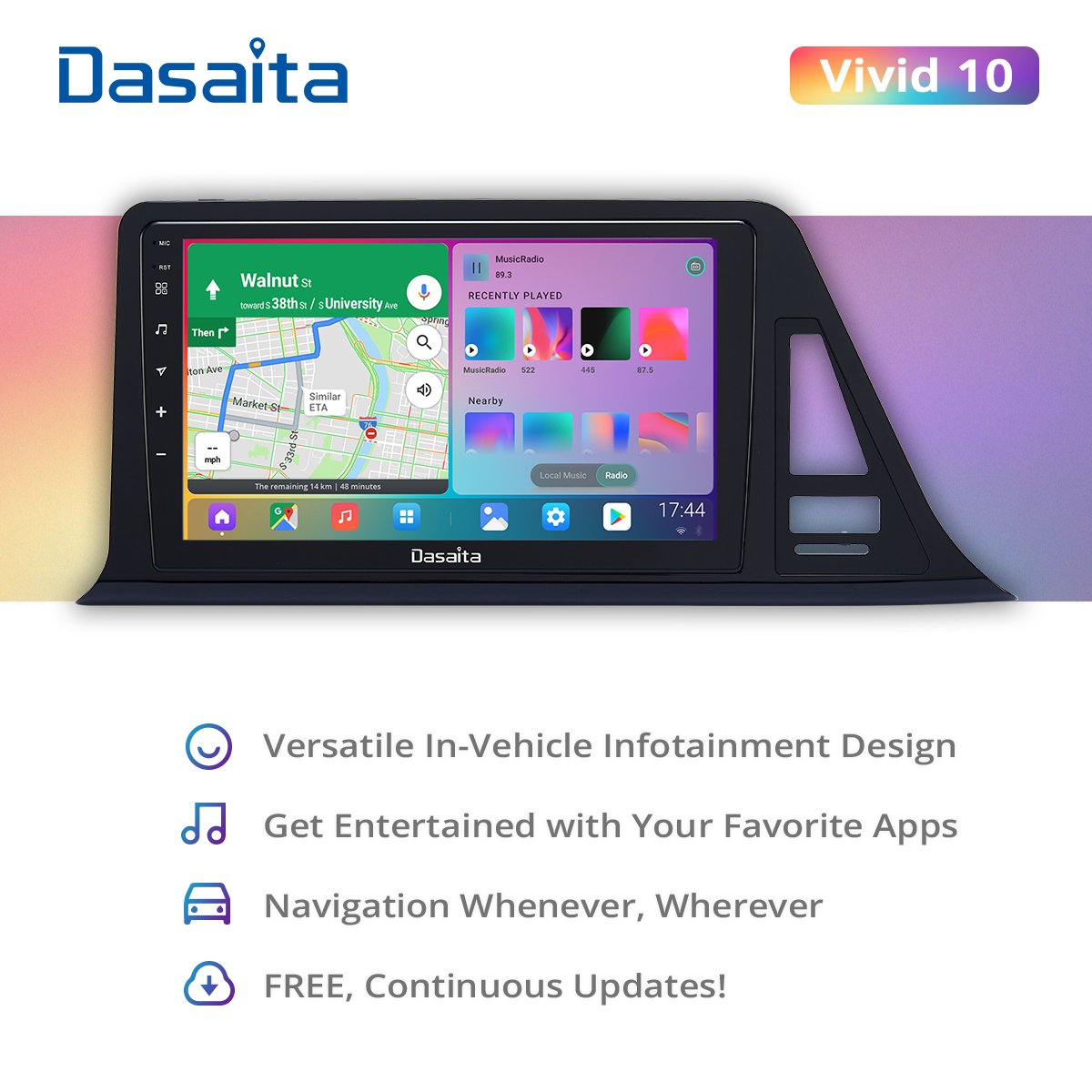 Dasaita For Toyota CHR 15CM CHR Europe version Car stereo 1 din android Apple Carplay Android Auto 4G 64G GPS IPS DSP 1280*720