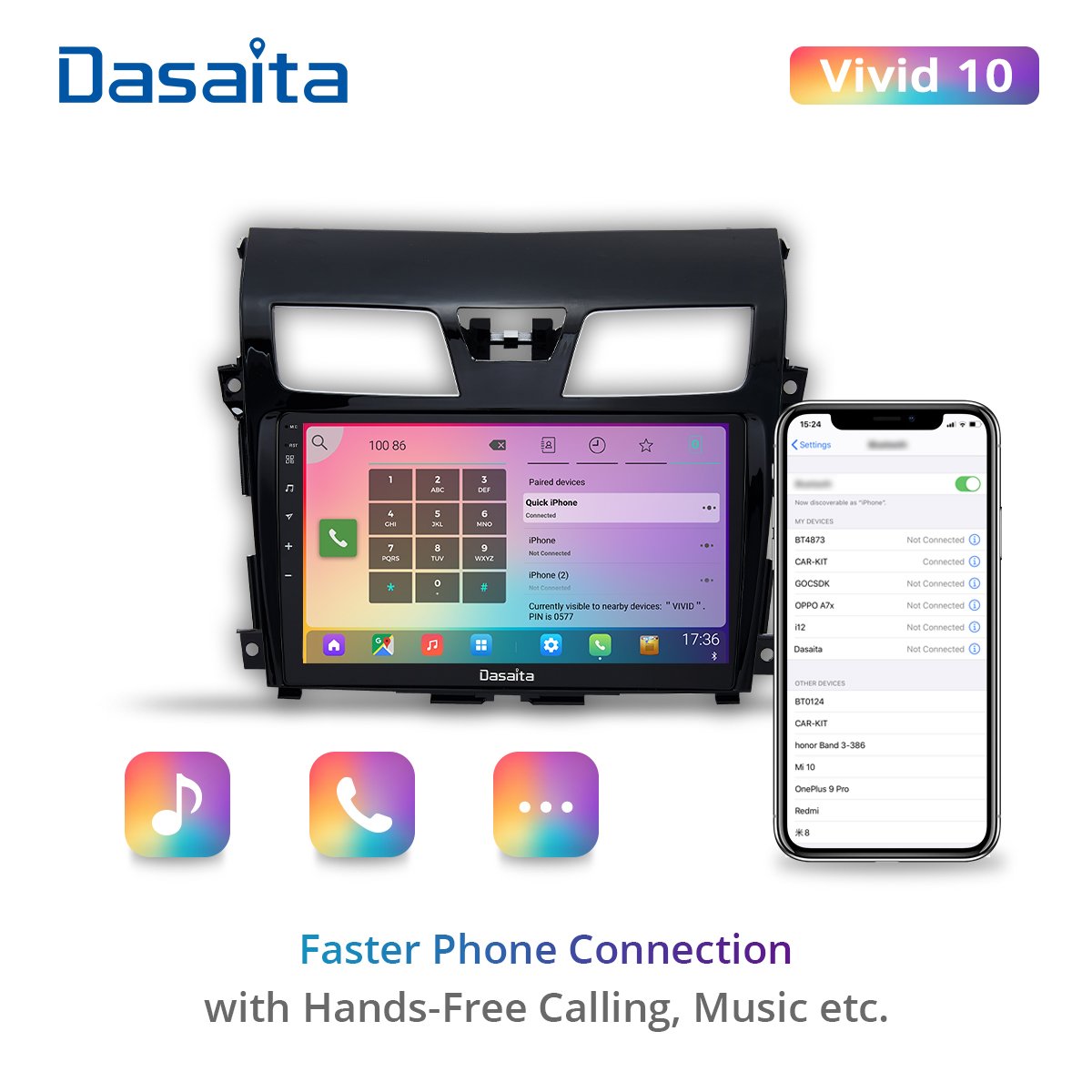 Dasaita Vivid for Toyota Highlander 2007 to 2014 Car Radio with Carplay 10.2" DSP GPS Navigation Autoradio Head Unit Android 10