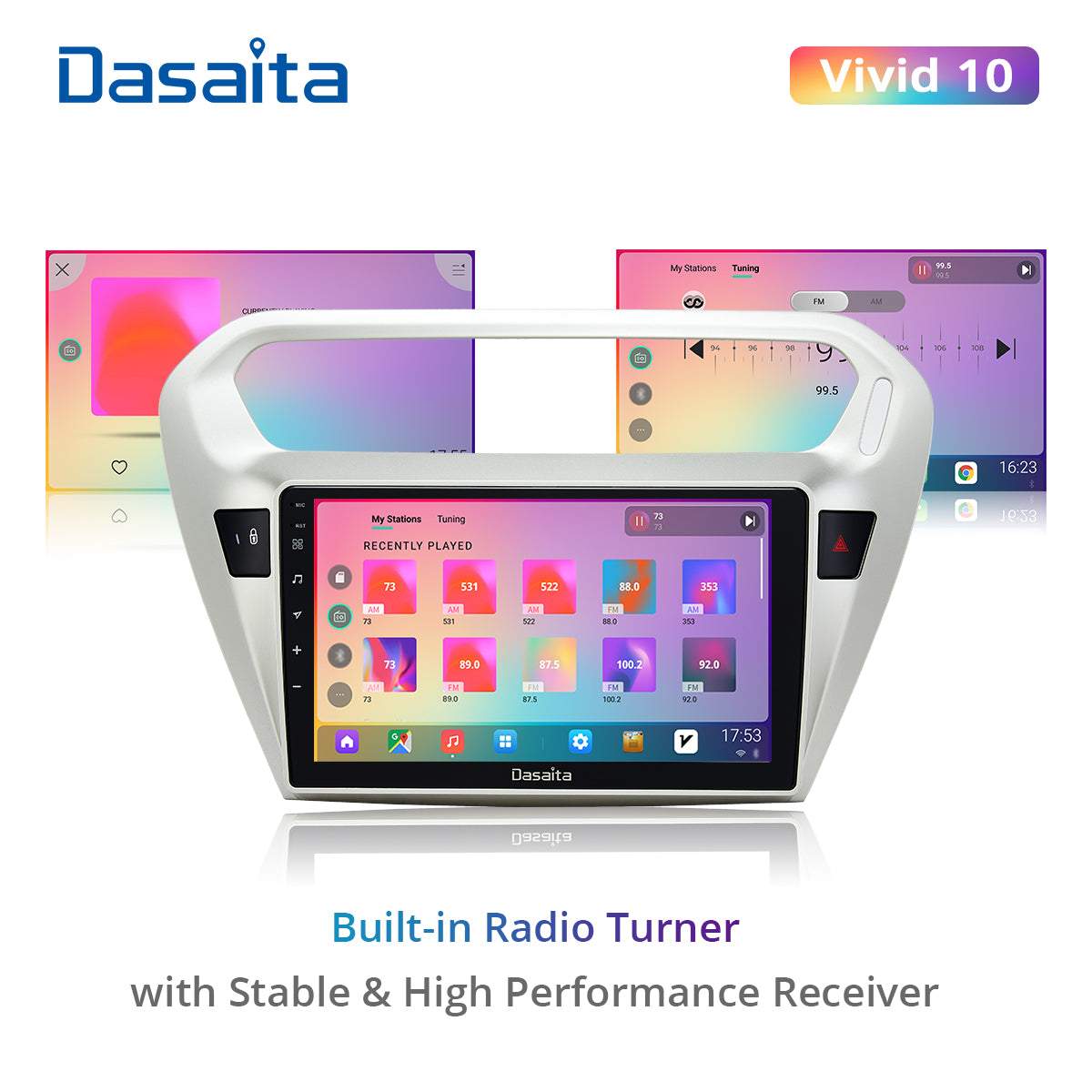 Dasaita Vivid10 For Peugeot 301 2014 2015 2016 Car Stereo Apple Carplay Android Auto Touch Screen 4G 64G DSP 30EQ Radio