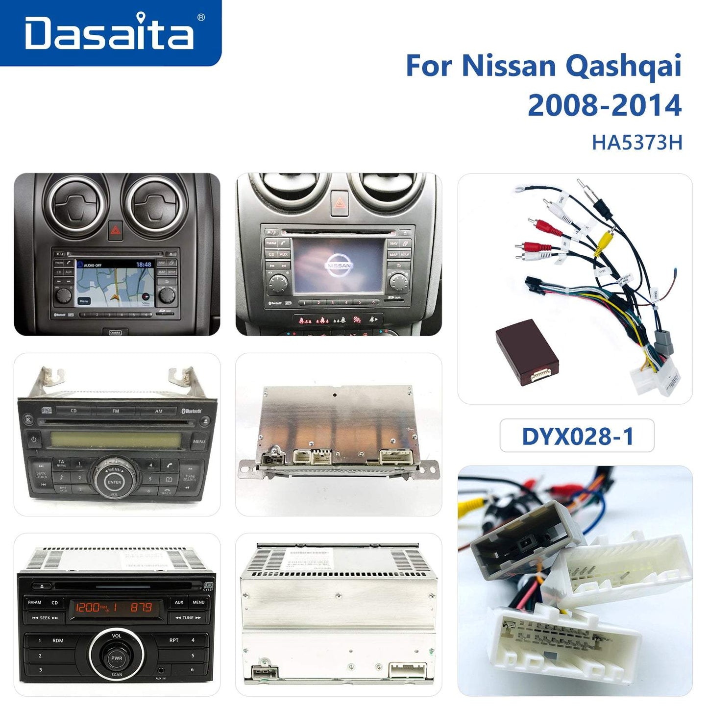 Dasaita MAX10 Nissan Qashqai 2008 2009 2010 2011 2012 2013 2014 Car Stereo 9 Inch Carplay Android Auto PX6 4G+64G Android10 1280*720 DSP AHD Radio