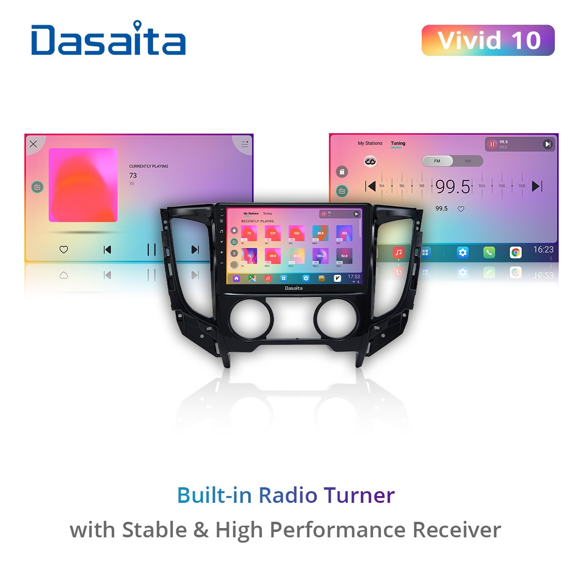Dasaita Vivid For Mitsubishi Triton Car Radio 9" IPS Screen Android 10.0 Autoradio GPS Navigation TDA7850 BT5.0 Carplay 1280*720