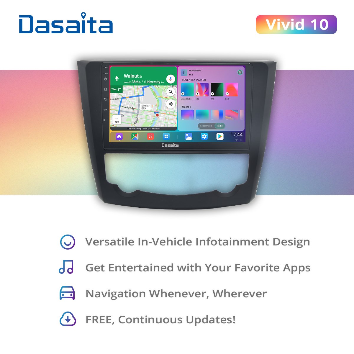 Dasaita For Renault Kadjar 2015 2016 2017 Car Radio 9inch Android 10 Player Auto Car Stereo GPS Navigation With Carplay DSP