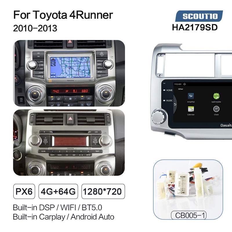 Dasaita Scout10 10.25 inch for Toyota 4runner 2014 2015 2016 2017 2018 Car Radio Apple Carplay Android Auto Touch Screen DSP 1280*480 Audio