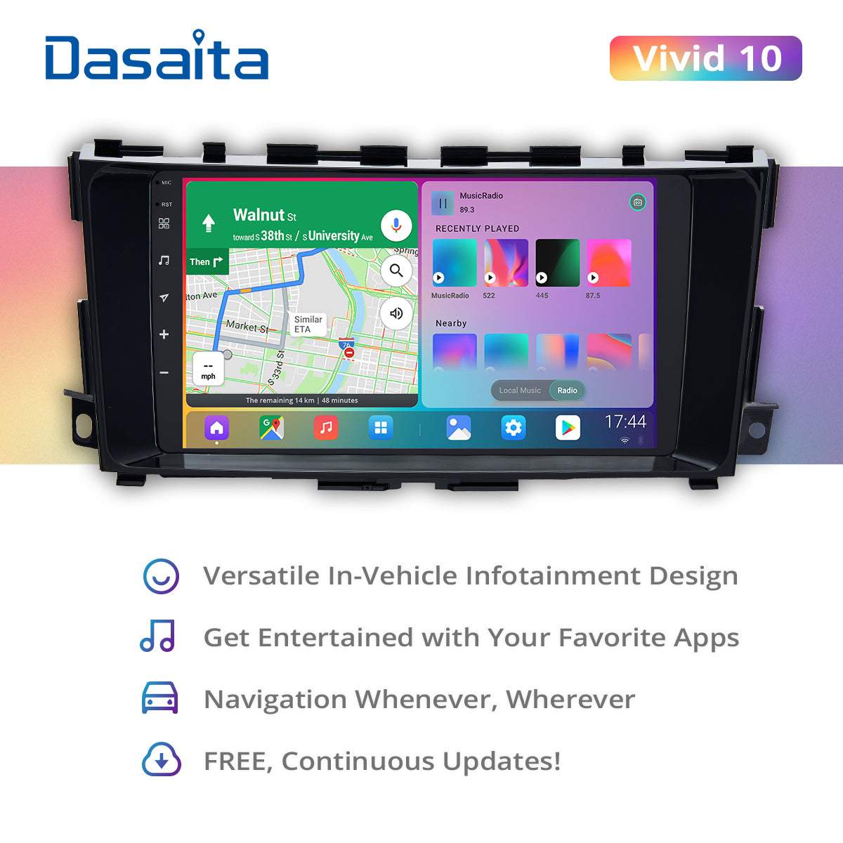 Dasaita Vivid11 Nissan Teana Altima 2014 2015 2016 2017 2018 Car Stereo 9 Inch Carplay Android Auto PX6 4G+64G Android11 1280*720 DSP AHD Radio