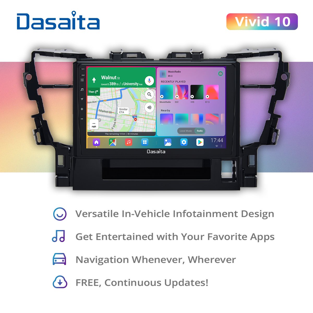 Dasaita 10.2" Android 10 Car Radio Multimedia Video player for Toyota Alphard Radio 2015 2016 2017 2018 2019 2020 stereo DSP GPS