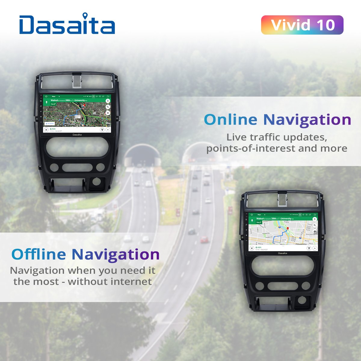 Dasaita Vivd For Suzuki Jimny 2007-2015 Car Stereo Android Carplay Android Auto Multimedia Video GPS Navigation 1280*720 4G 64G