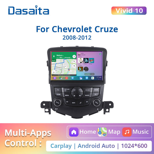 Dasaita Vivid for Chevrolet Cruze 2008 2009 2010 2011 Car 2 Din Android 10.0 Auto Radio 8" Multi Touch Screen Navigation TDA7850