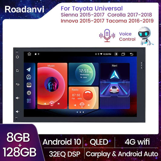 Roadanvi F10 for Toyota Universal Toyota Sienna 2015 2016 2017 Car Radio 9 inch Touch screen AI Voice Control Apple Carplay Android Auto DSP 8G 128G Stereo