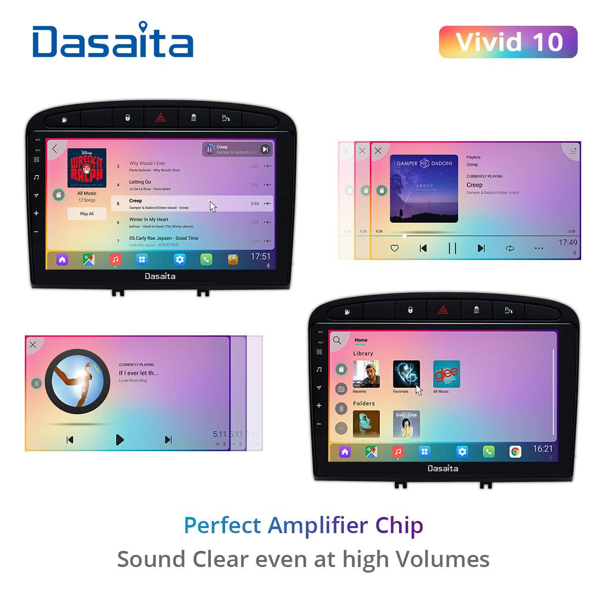 Dasaita Vivid10 For Peugeot 408 308 308SW 2012 2013 2014 2015 2016 2017 2018 2019 2020 Car Stereo Apple Carplay Android Auto IPS 9" 4G+64G Radio