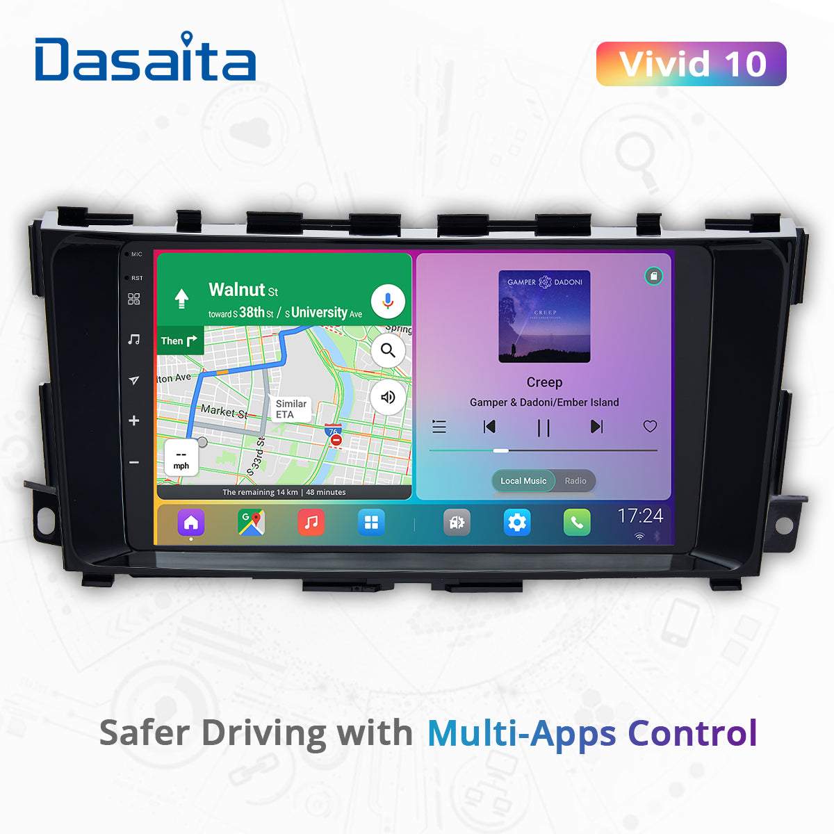 Dasaita Vivid11 Nissan Teana Altima 2014 2015 2016 2017 2018 Car Stereo 9 Inch Carplay Android Auto PX6 4G+64G Android11 1280*720 DSP AHD Radio