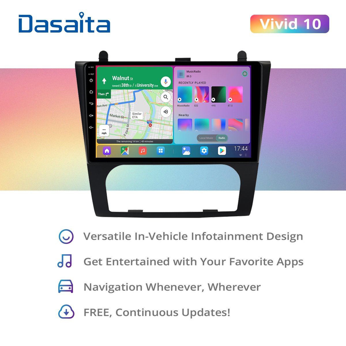 Dasaita Vivid Nissan Altima 2008 2009 2010 2011 2012 Car Stereo Android GPS Navigation Carplay Android Auto Multimedia 4G 64