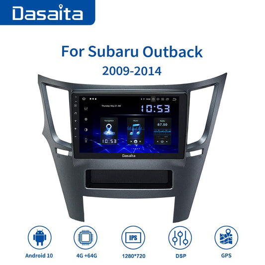 Dasaita MAX10 Subaru Outback 2009 2010 2011 2012 2013 2014 Car Stereo 9 Inch Carplay Android Auto PX6 4G+64G Android10 1280*720 DSP AHD Radio